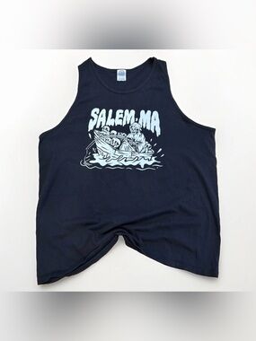 Vintage Salem, MA Men's Tank Top Size XL Delta Halloween Witch Skulls